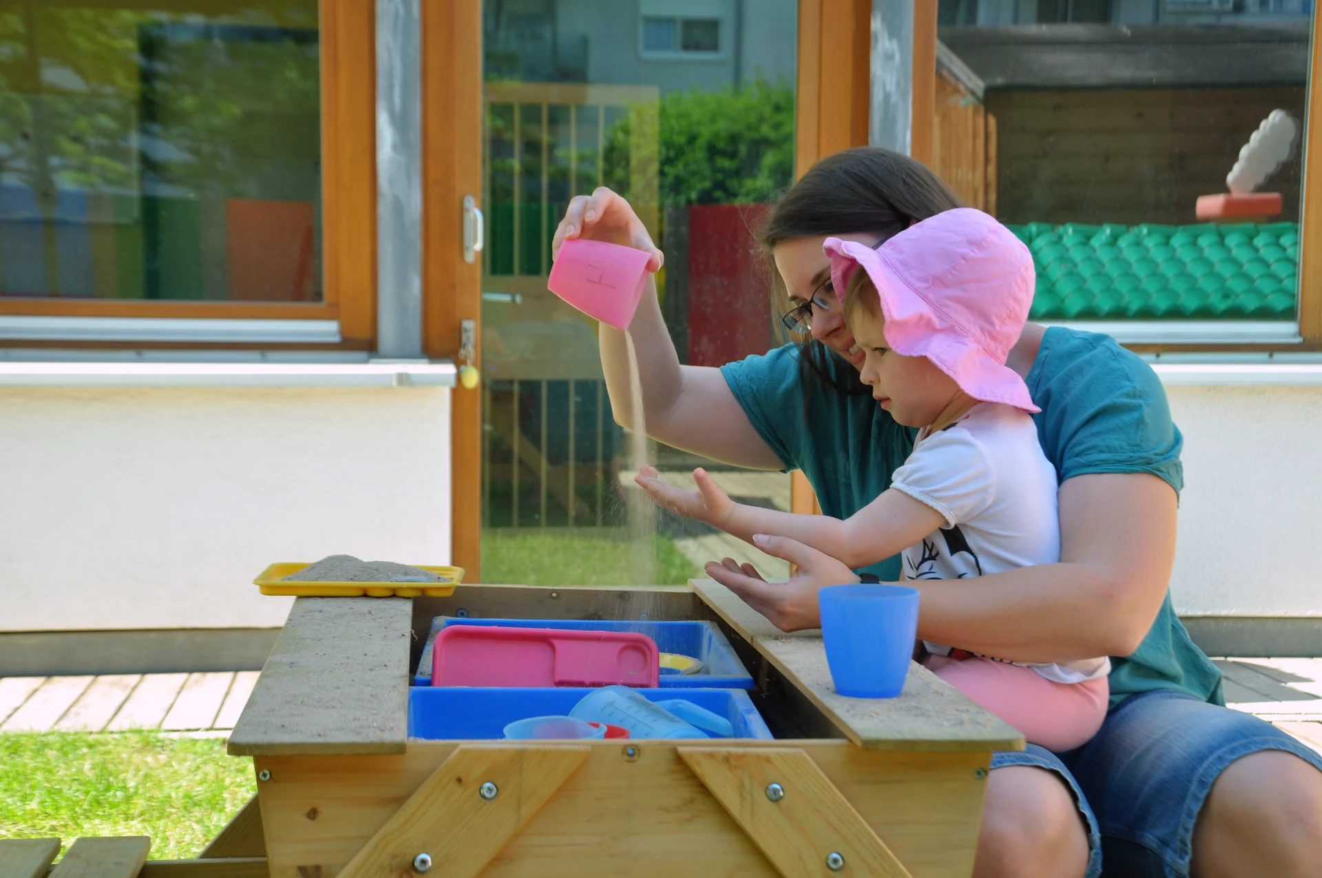 Sandspielbereich im Garten